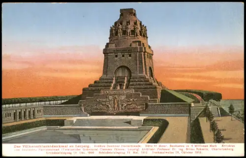 Ansichtskarte Leipzig Völkerschlachtdenkmal Morgenrot 1916