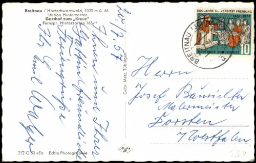 Ansichtskarte Breitnau Blick in das Tal 1966