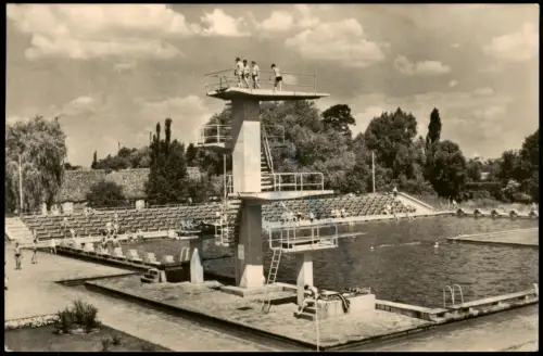 Ansichtskarte Forst (Lausitz) Baršć Schwimmbad - Stadion 1961