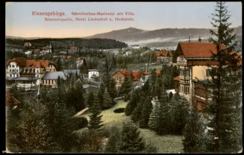 Mariental Schreiberhau Szklarska Poręba Villa Hotel Lindenhof u. Hochstein 1913