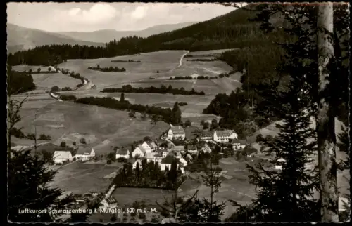 Schwarzenberg mit Schönmünzach-Baiersbronn Stadtpartie - Fotokarte 1956