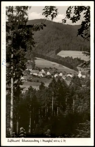 Schwarzenberg mit Schönmünzach-Baiersbronn Blick vom Berg auf die Stadt 1956