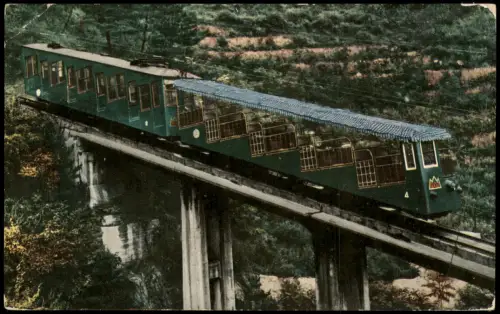 Postcard Kobe Kōbe-shi (神戸市) Rokko Cable Railway 1966  gel. AIRMAIL Nippon Japan