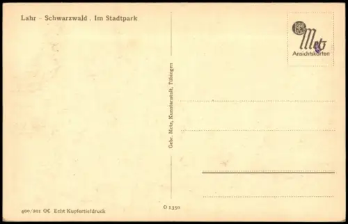 Ansichtskarte Lahr (Schwarzwald) Im Stadtpark 1930