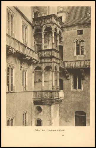 Ansichtskarte Torgau Erker am Hausmannsturm Schloss Hartenfels 1918