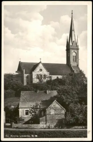 Postcard Limmritz (Neumark) Lemierzyce Ev. Kirche, Stadt 1935  b. Küstrin