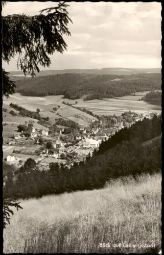 Ansichtskarte Ludwigsstadt Blick auf den Ort mit Fabriken 1976