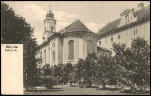 Ansichtskarte Insel Mainau-Konstanz Schloßkirche Palme 1908