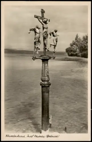 Ansichtskarte Insel Mainau-Konstanz Schwedenkreuz Bodensee 1940
