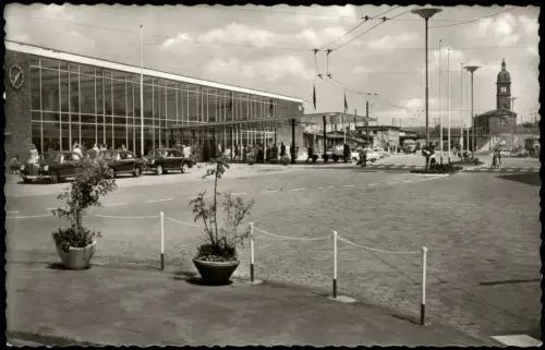 Ansichtskarte Pforzheim Bahnhofplatz - Fotokarte Mercedes Benz 1959