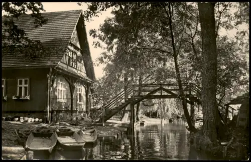 Ansichtskarte Leipe-Lübbenau (Spreewald) Lipje Lubnjow Hafen Gasthaus 1959