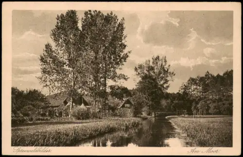 Lübben (Spreewald) Lubin (Błota) Im Moor - Kanal mit Bauerngehöft 1932