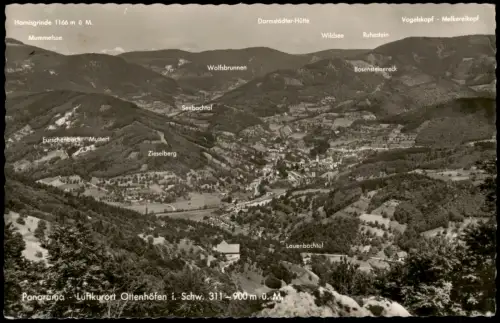 Ansichtskarte Ottenhöfen im Schwarzwald Ortsblick mit Beschreibung 1966