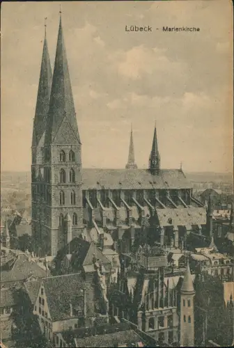 Ansichtskarte Lübeck Marienkirche 1910