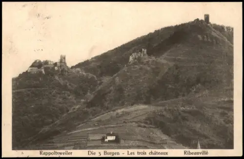 Rappoltsweiler Ribeauvillé mit den 3 Burgen Les trois châteaux 1913