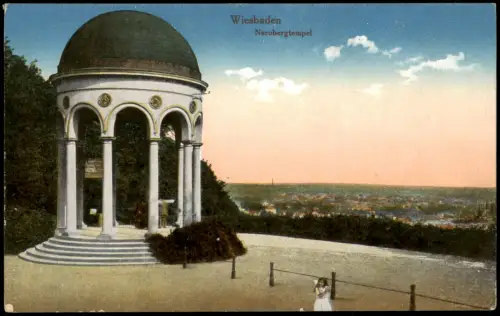 Ansichtskarte Wiesbaden Tempel Neroberg 1918   1. Weltkrieg Feldpost gelaufen