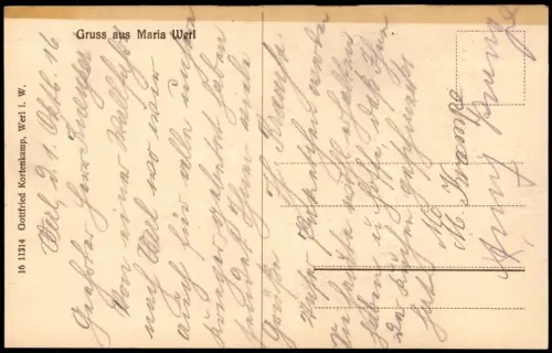 Ansichtskarte  Religion Kirche Allgemein Andenken an Maria Werl 1910
