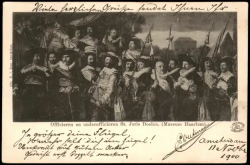 Postkaart Haarlem Officieren en onderofficieren St. Joris Doelen 1900