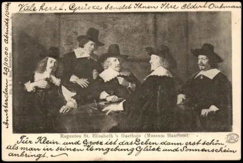 Haarlem Regenten St. Elisabeth's Gasthuis 1900  gel  REPELEN Ankunftsstempel