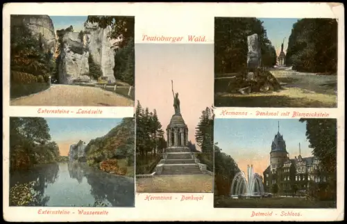 Teutoburger Wald MB mit Externstein, Bismarck-Stein, Detmold Schloss uvm. 1925