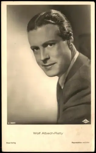Ansichtskarte  Wolf Albach-Retty Film Fernsehen Theater Schauspieler 1940