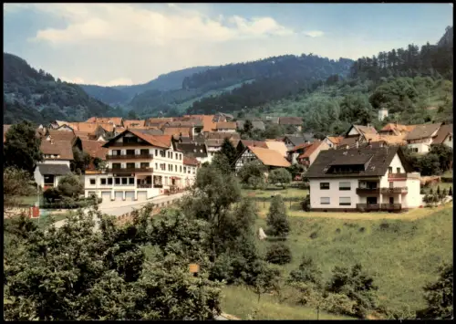 Gernsbach Blick auf den Ortsteil Lautenbach mit Gasthof Lautenfelsen 1970