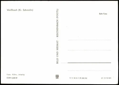 Ansichtskarte Weißbach (bei Schmölln) Ortsansicht zur DDR-Zeit 1980