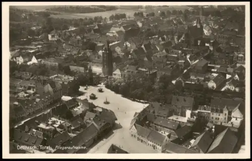 Ansichtskarte Delitzsch Luftbild Luftaufnahme Totale Fliegeraufnahme 1930