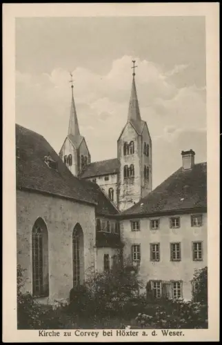 Ansichtskarte Höxter (Weser) Kirche zu Corvey bei Höxter a.d. Weser 1920