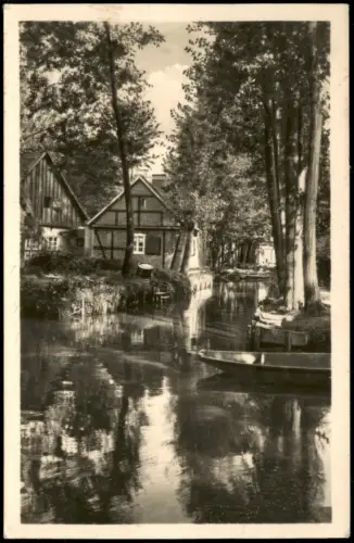 Lehde Lübbenau (Spreewald)  Ortsansicht, Kahn-Fahrt, Häuser zur DDR-Zeit 1956