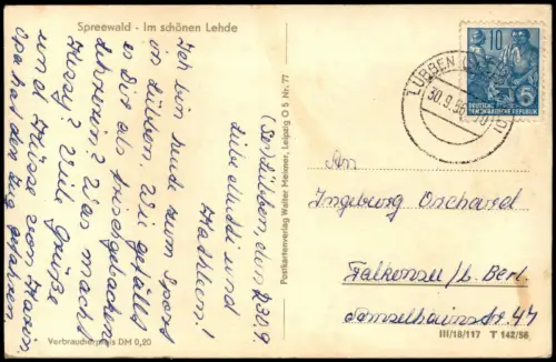 Lehde Lübbenau (Spreewald)  Ortsansicht, Kahn-Fahrt, Häuser zur DDR-Zeit 1956