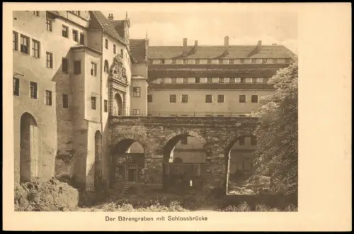 Torgau Schloss Hartenfels Der Bärengraben mit Schlossbrücke 1910