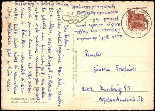 Ansichtskarte Appenfeld-Knüllwald 2 Bild Umland und Luftbild 1967