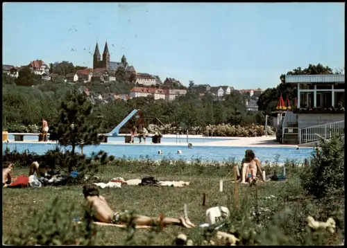 Ansichtskarte Fritzlar Schwimmbad und Stadt 1980