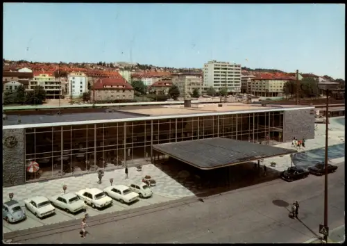 Ansichtskarte Pforzheim Blick über den Hauptbahnhof 1973