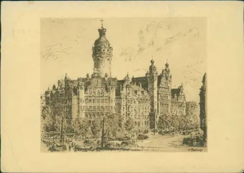 Lot 6 Ansichtskarten Leipzig Posten Neues Rathaus 1911/1958