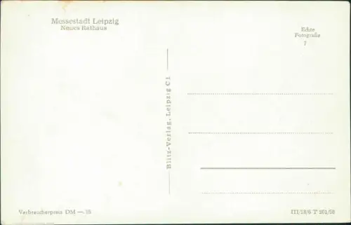 Lot 6 Ansichtskarten Leipzig Posten Neues Rathaus 1911/1958