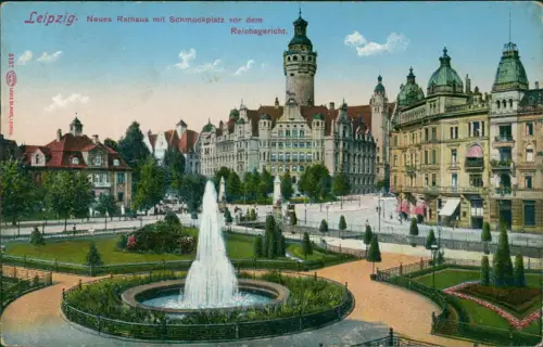 Lot 6 Ansichtskarten Leipzig Posten Neues Rathaus 1911/1958