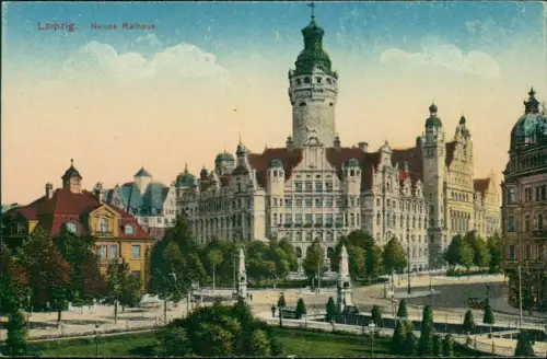 Lot 6 Ansichtskarten Leipzig Posten Neues Rathaus 1911/1958