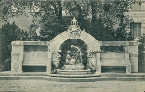 Ansichtskarte Leipzig Märchenbrunnen 1908  Stempel L.-Plagwitz