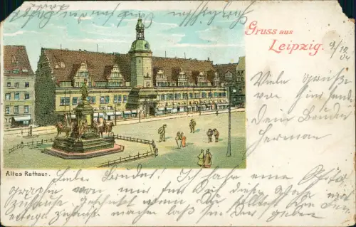 Ansichtskarte Litho AK Leipzig Altes Rathaus 1904