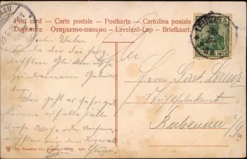 Ansichtskarte Leipzig Schmuckplatz mit dem Reichsgericht 1906