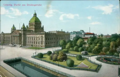 Ansichtskarte Leipzig Partie am Reichsgericht 1918