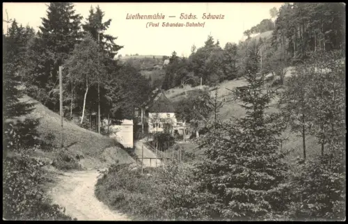 Kleinhennersdorf Gohrisch  Liethenmühle in der Sächsischen Schweiz 1910