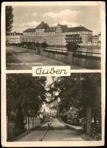 Ansichtskarte Guben Lohmühlenweg u Stadthaus 2 Bild 1941