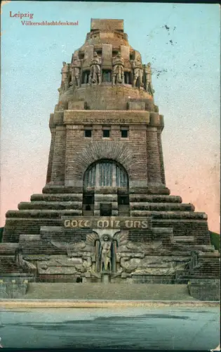 Ansichtskarte Leipzig Völkerschlachtdenkmal Frontalansicht 1916