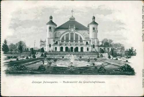 Ansichtskarte Leipzig Palmengarten 1914  gel. Feldpost