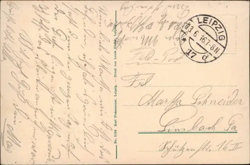 Ansichtskarte Leipzig Neues Rathaus mit Rathausring 1916  gel. Feldpost