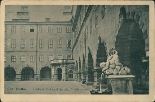 Ansichtskarte Gotha Partie im Schlosshofe des Friedenstein 1929