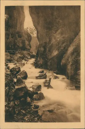 Ansichtskarte Garmisch-Partenkirchen Partnachklamm 1927